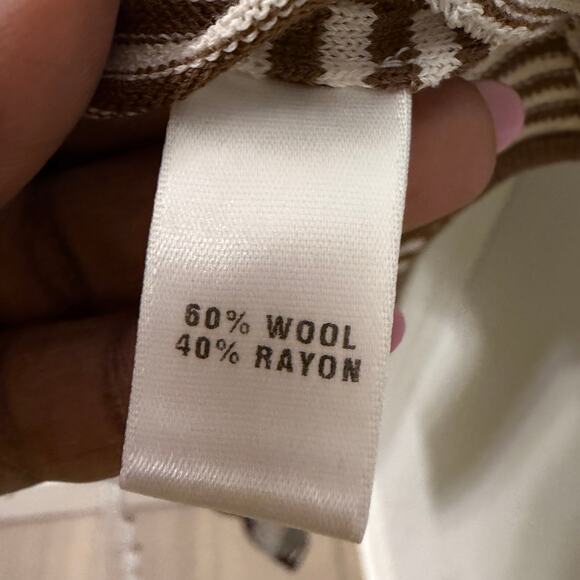 St. JOHN M Wool striped open front waterfall cardigan - Picture 6 of 8